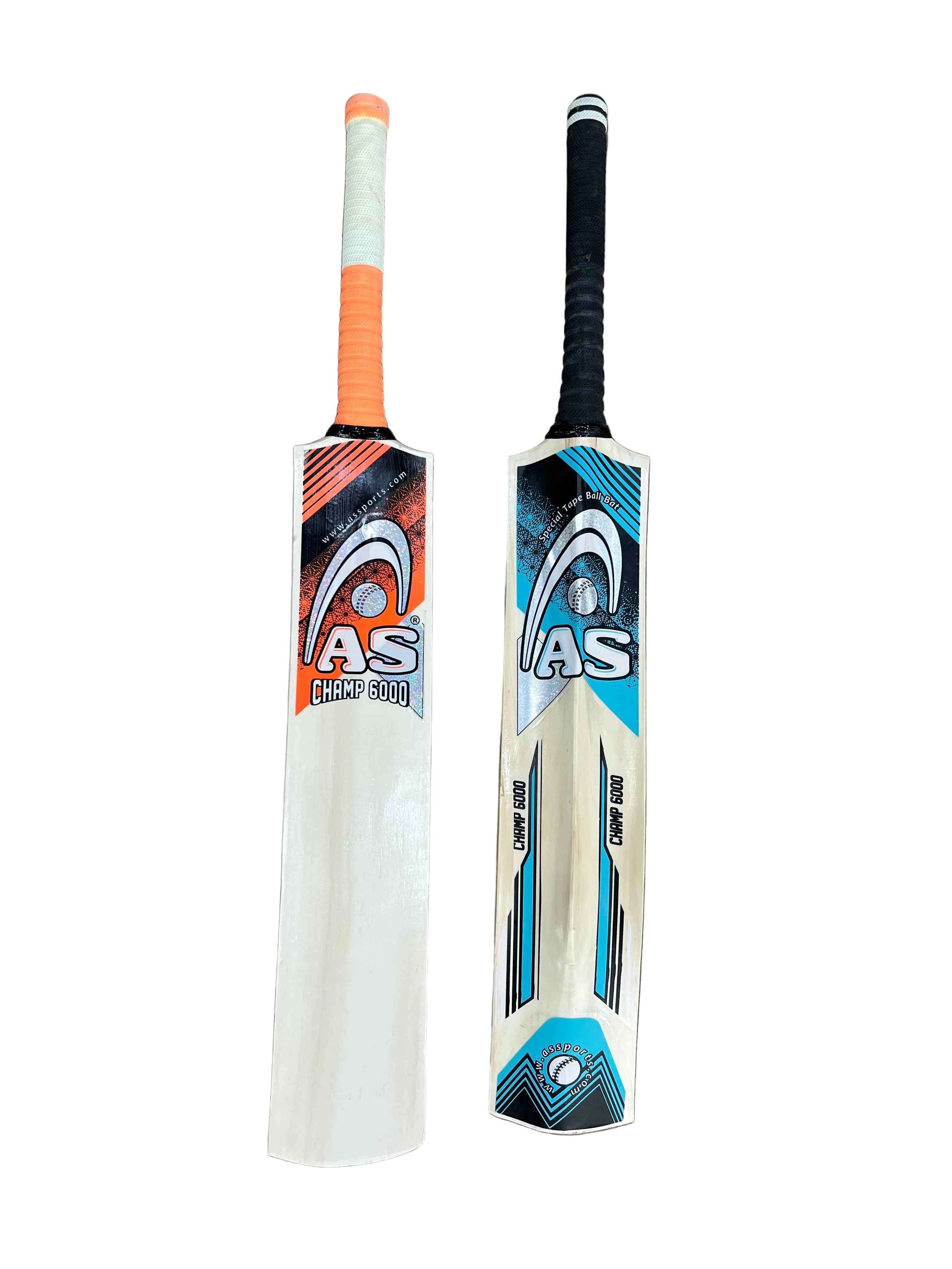 AS Sports Tape Ball Bat - CHAMP Platinum 6000 - 45mm Edges, Full Cane Handle