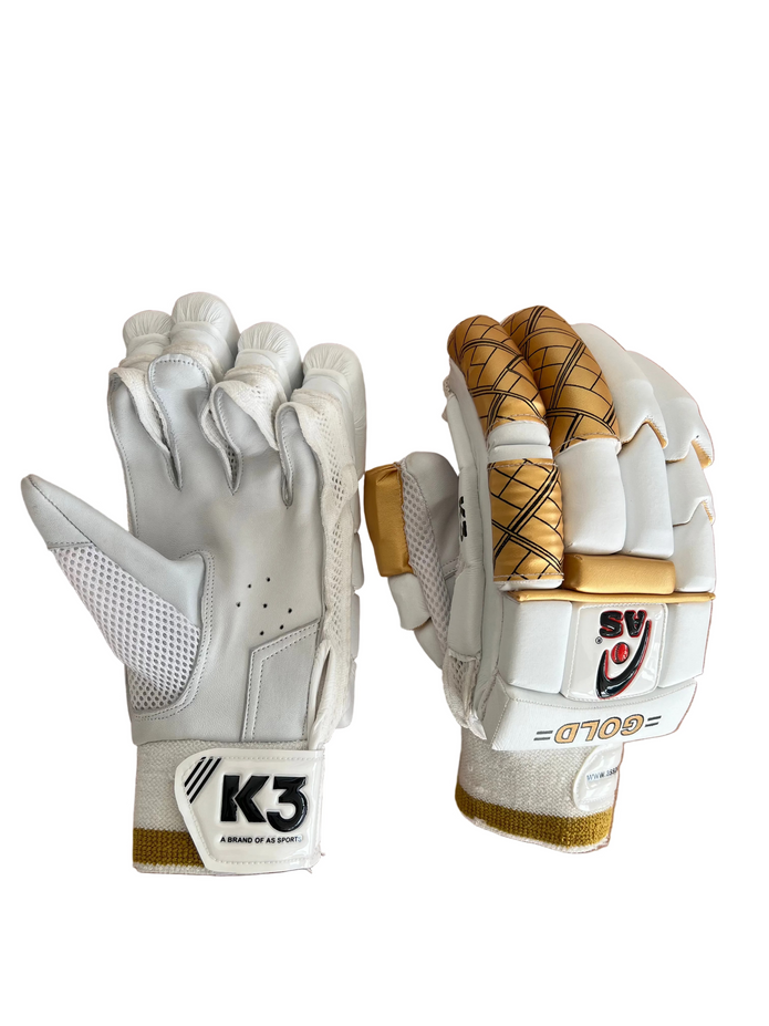 AS K3 Cricket Batting Gloves GOLD AS Sports
