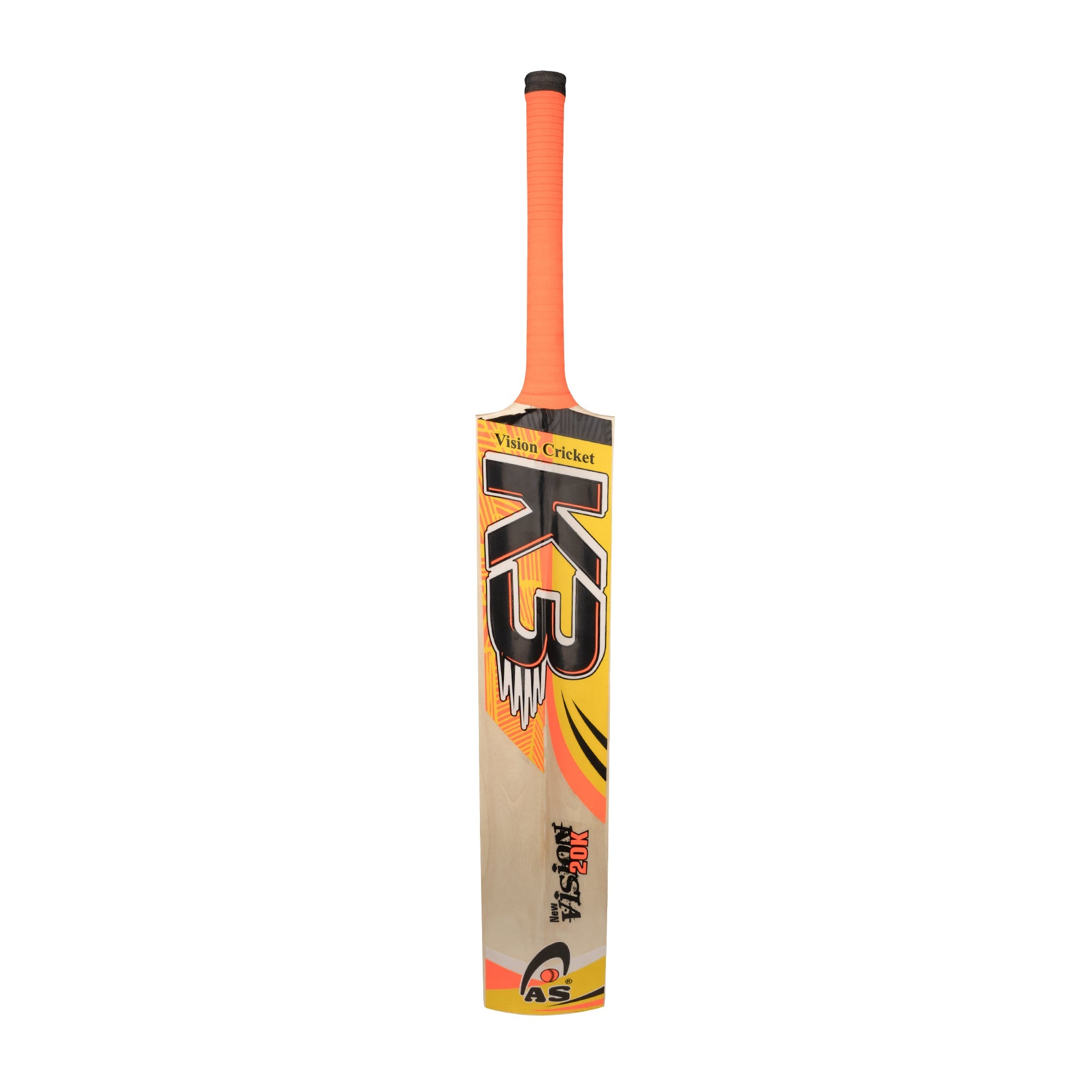 AS Sports K3 New Vision 20k Tape Ball Cricket Bat - Orange | Premium Tapeball Bat AS Sports